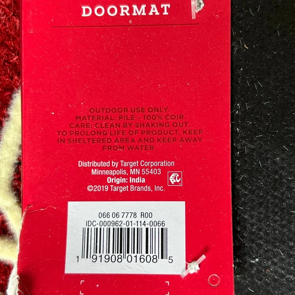 Wondershop Doormat 18x30 Red NWT Snowflake Coir Holiday 066067778
